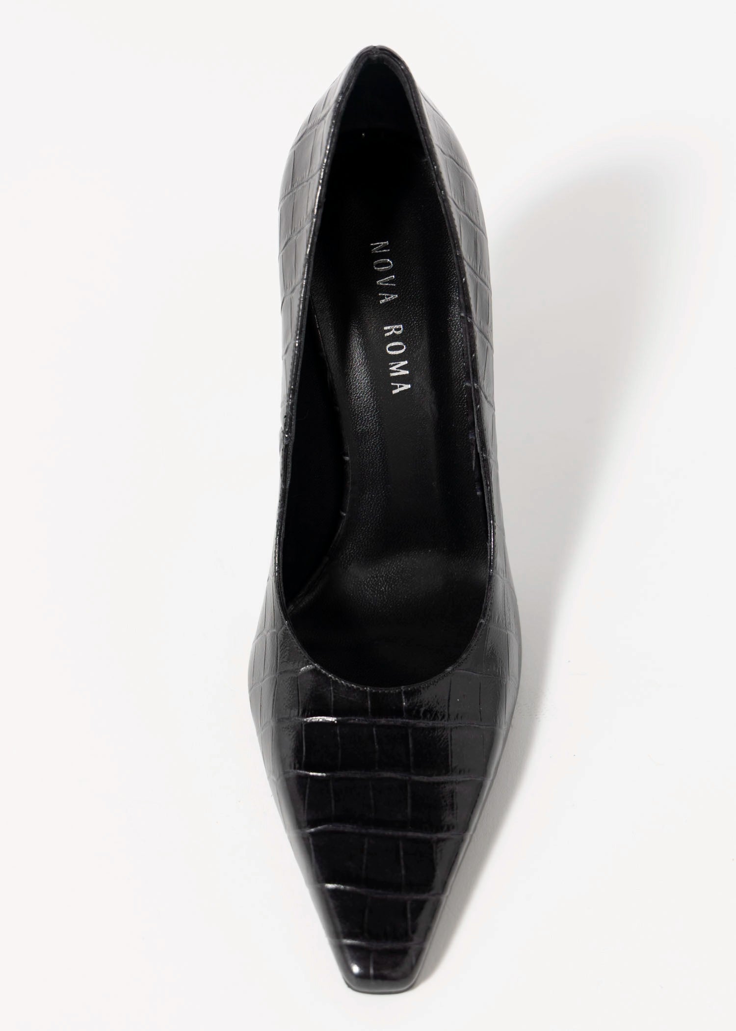 swatch_Black Croco nova roma high heel pump