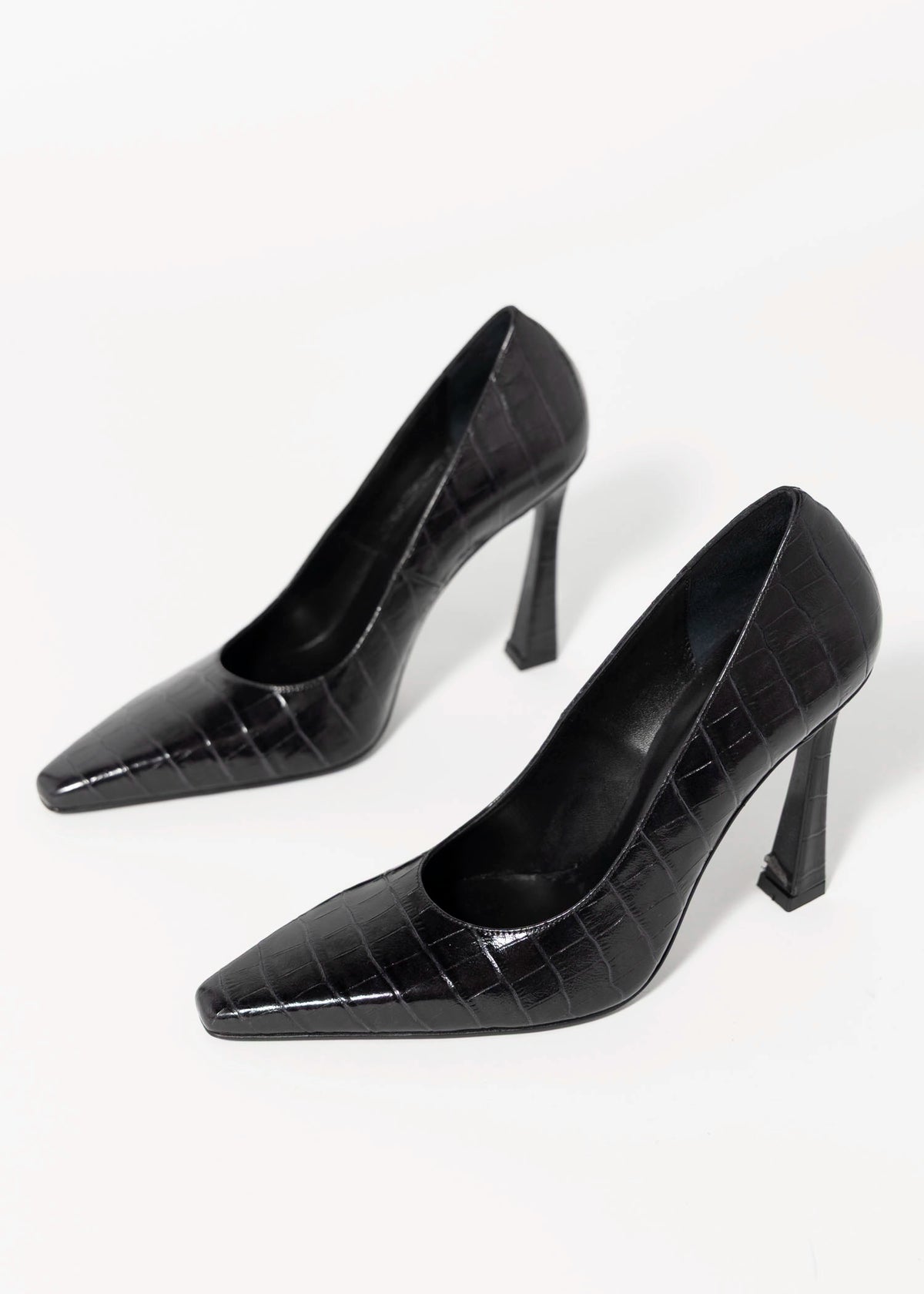 swatch_Black Croco nova roma high heel pump