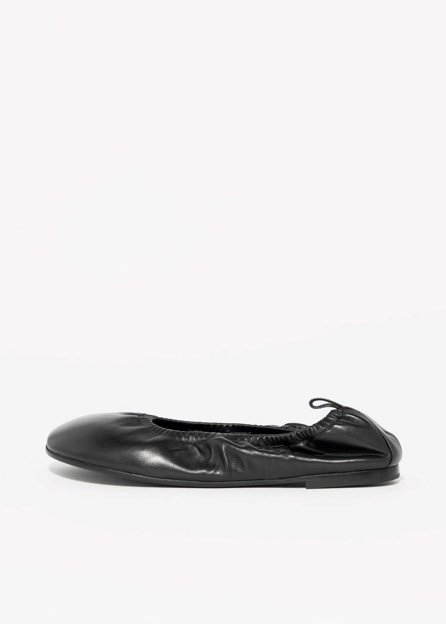 swatch_Black Leather ruched flat