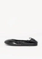 swatch_Black Leather ruched flat