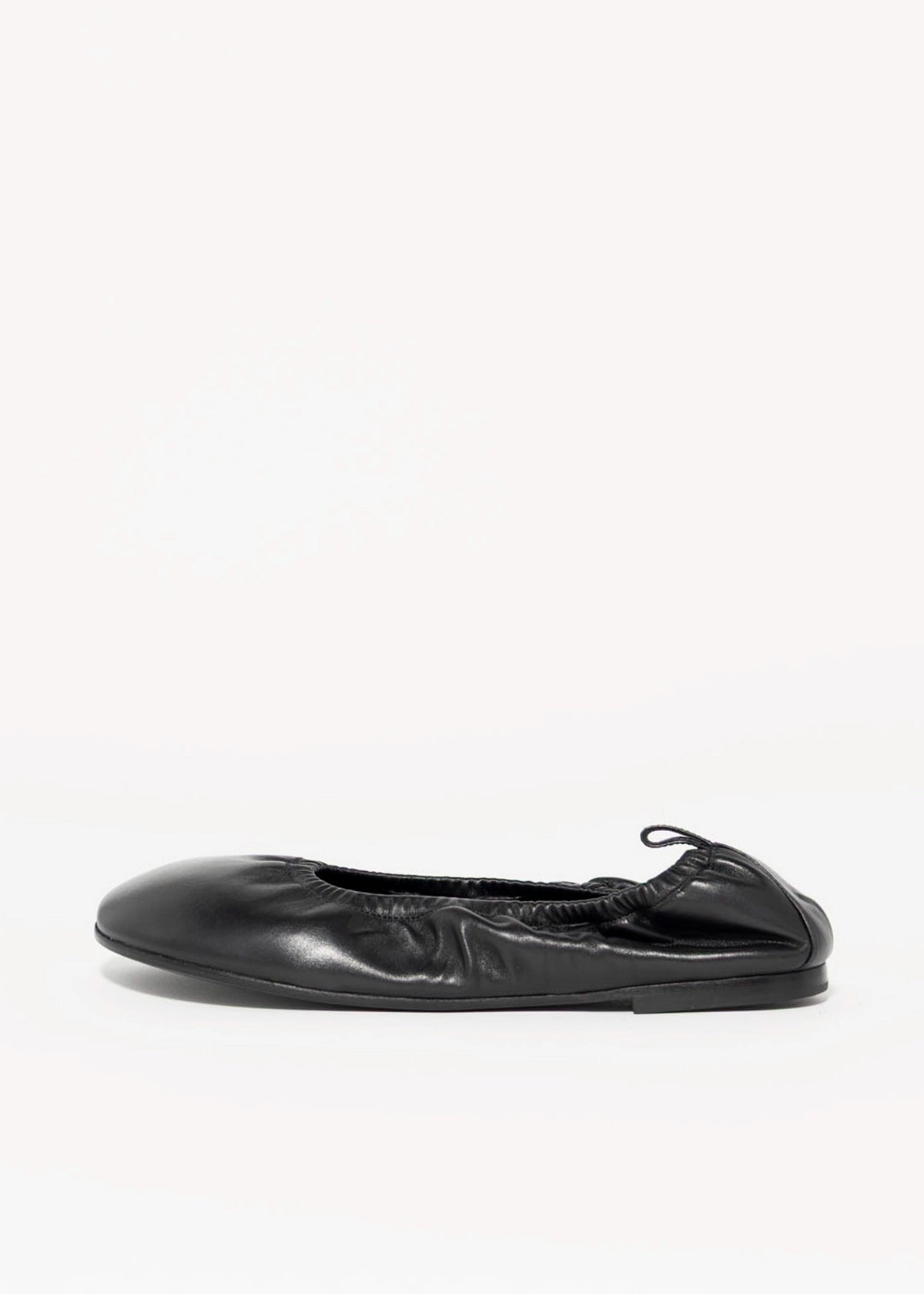 swatch_Black Leather ruched flat