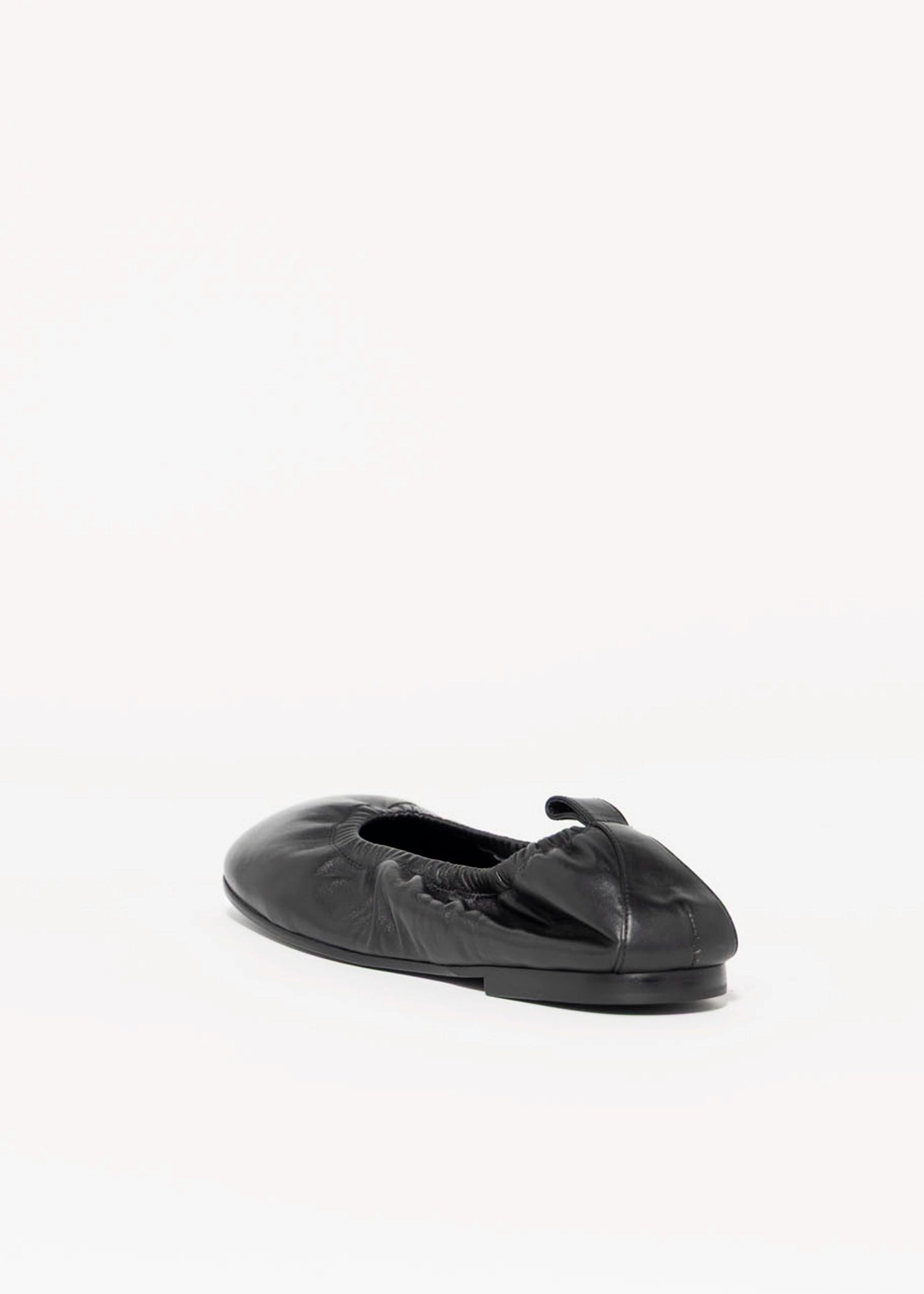 swatch_Black Leather ruched flat