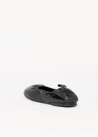 swatch_Black Leather ruched flat
