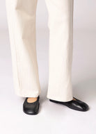 swatch_Black Leather ruched flat