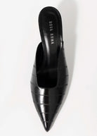 swatch_Black Eel nova roma pointed toe kitten heel