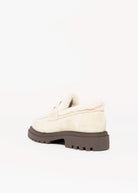 swatch_Beige Suede nova roma shearling lined lug sole loafer