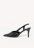 swatch_Black Eel nova roma pointed toe leather slingback pump
