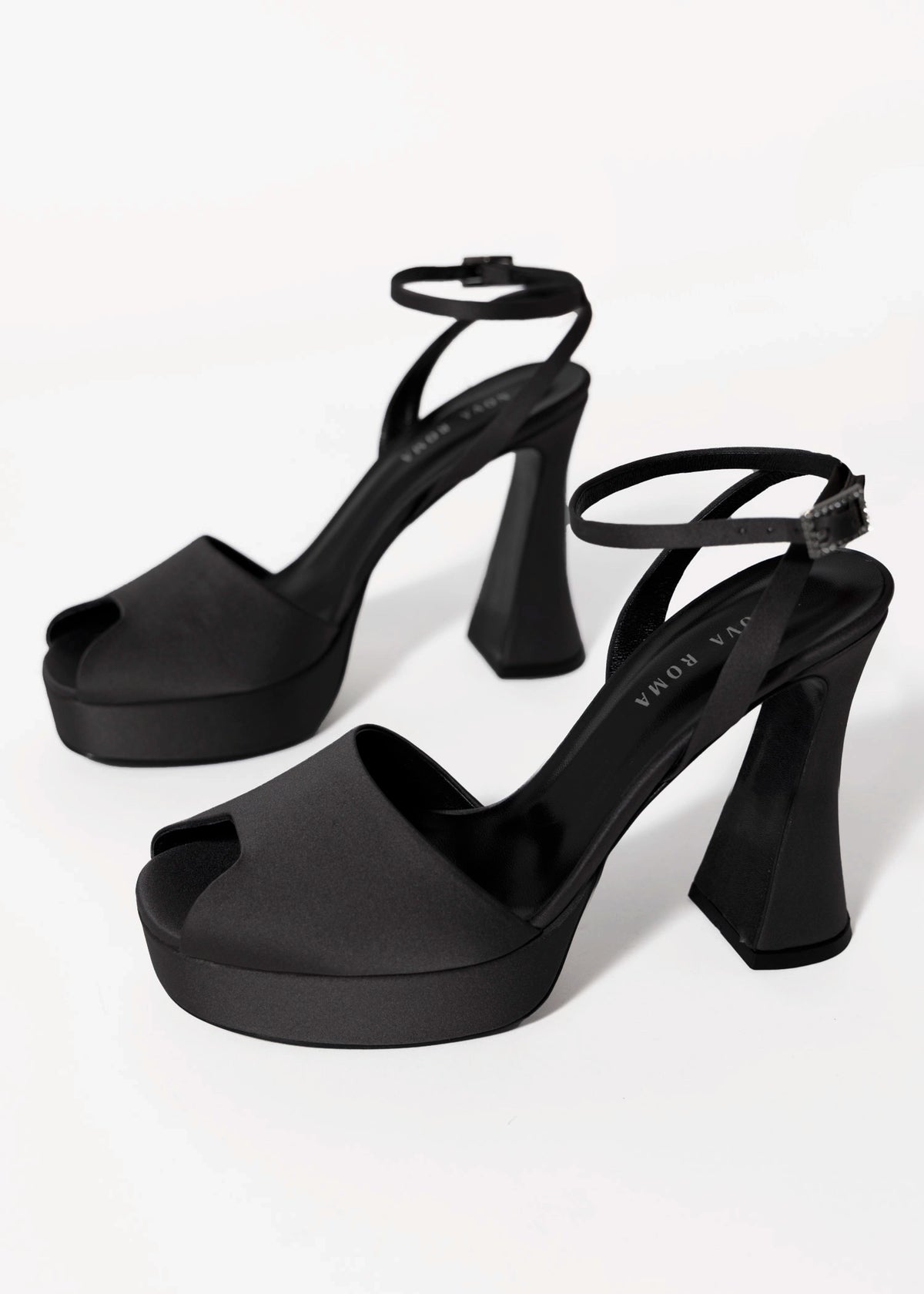 swatch_Black Satin nova roma satin platform heels