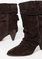 swatch_Brown Suede nova roma foldover boot with tassel