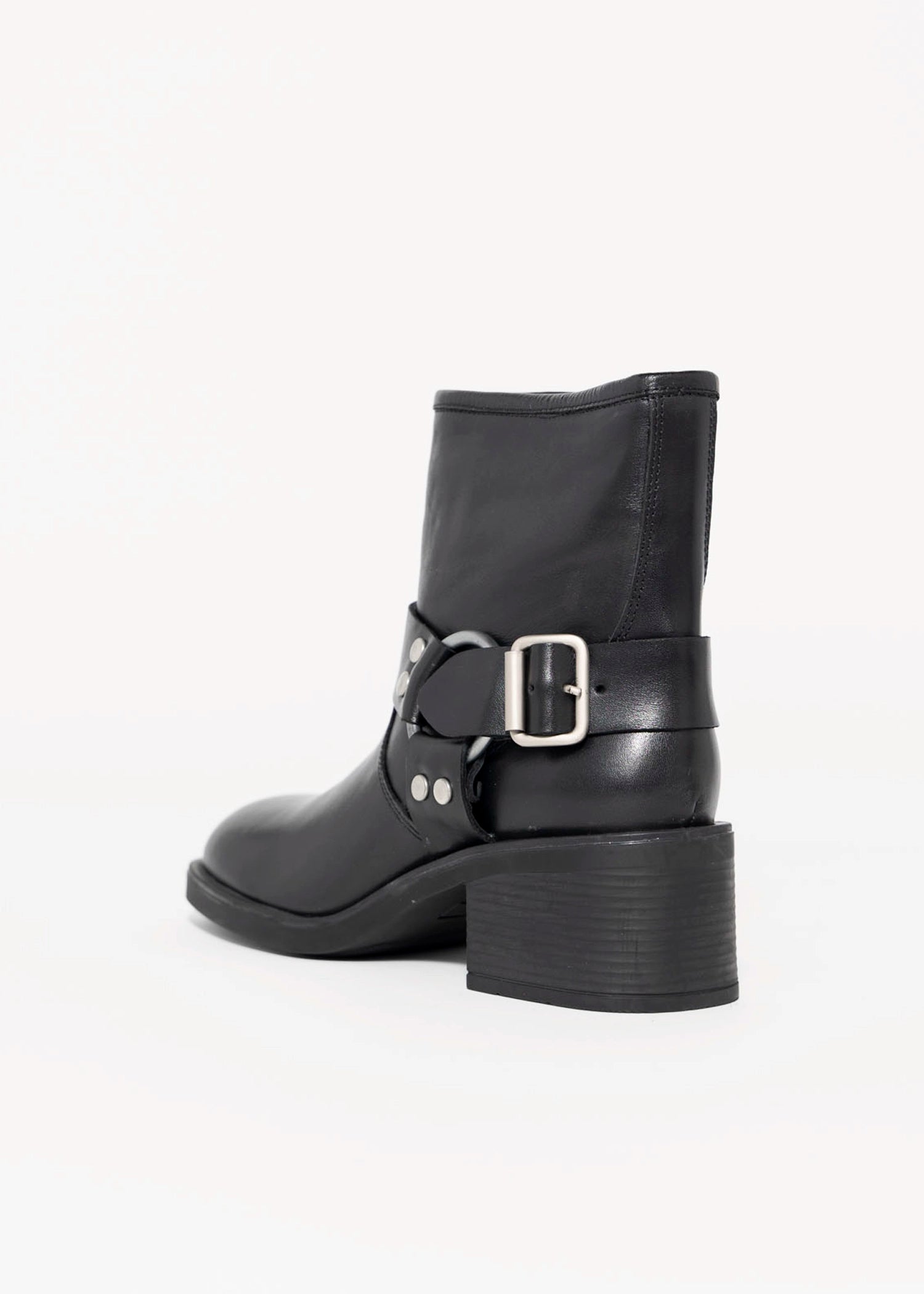 swatch_Black Leather nova roma leather harness biker boot