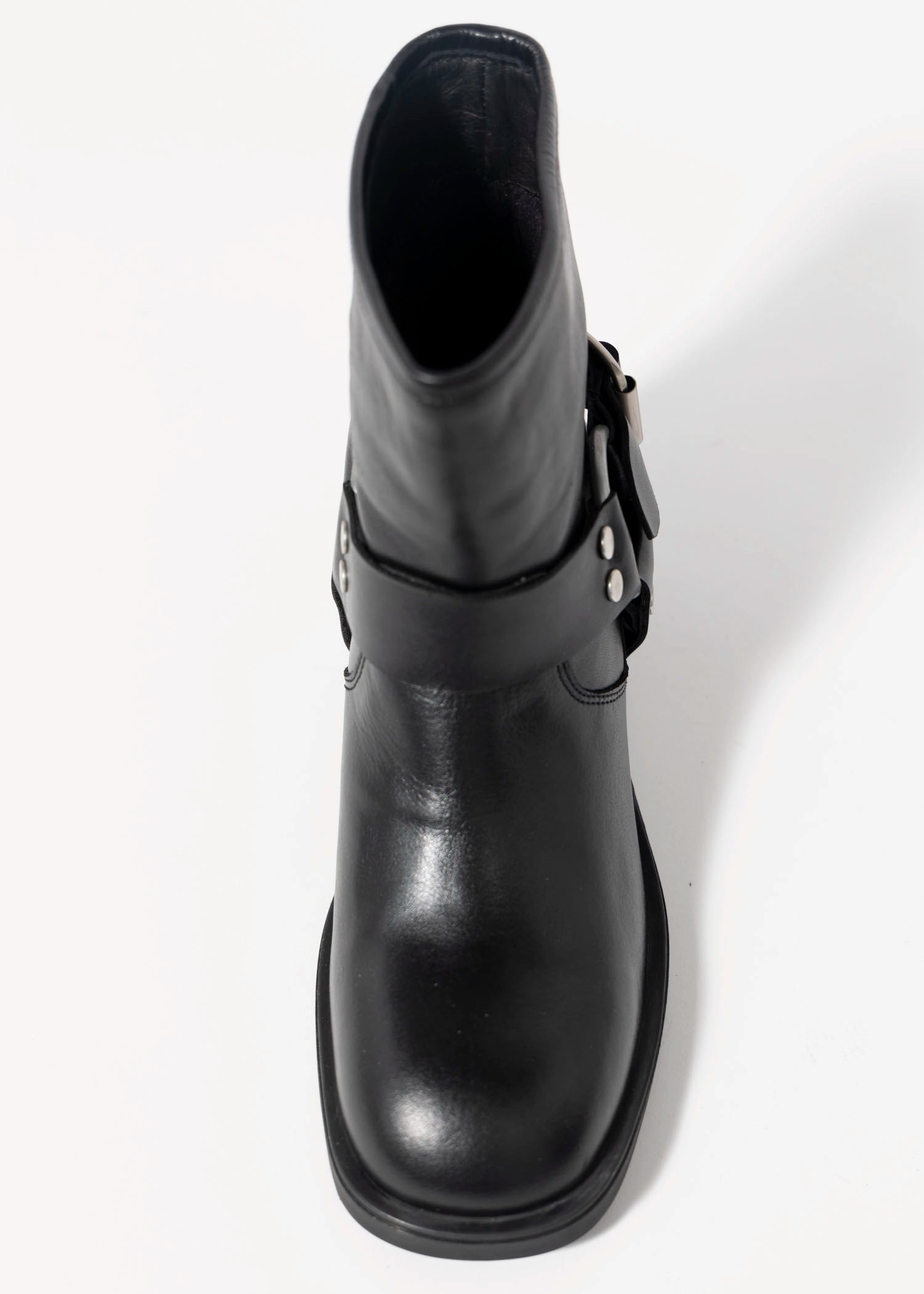 swatch_Black Leather nova roma leather harness biker boot
