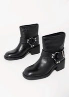 swatch_Black Leather nova roma leather harness biker boot