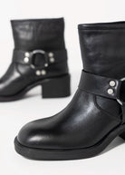 swatch_Black Leather nova roma leather harness biker boot