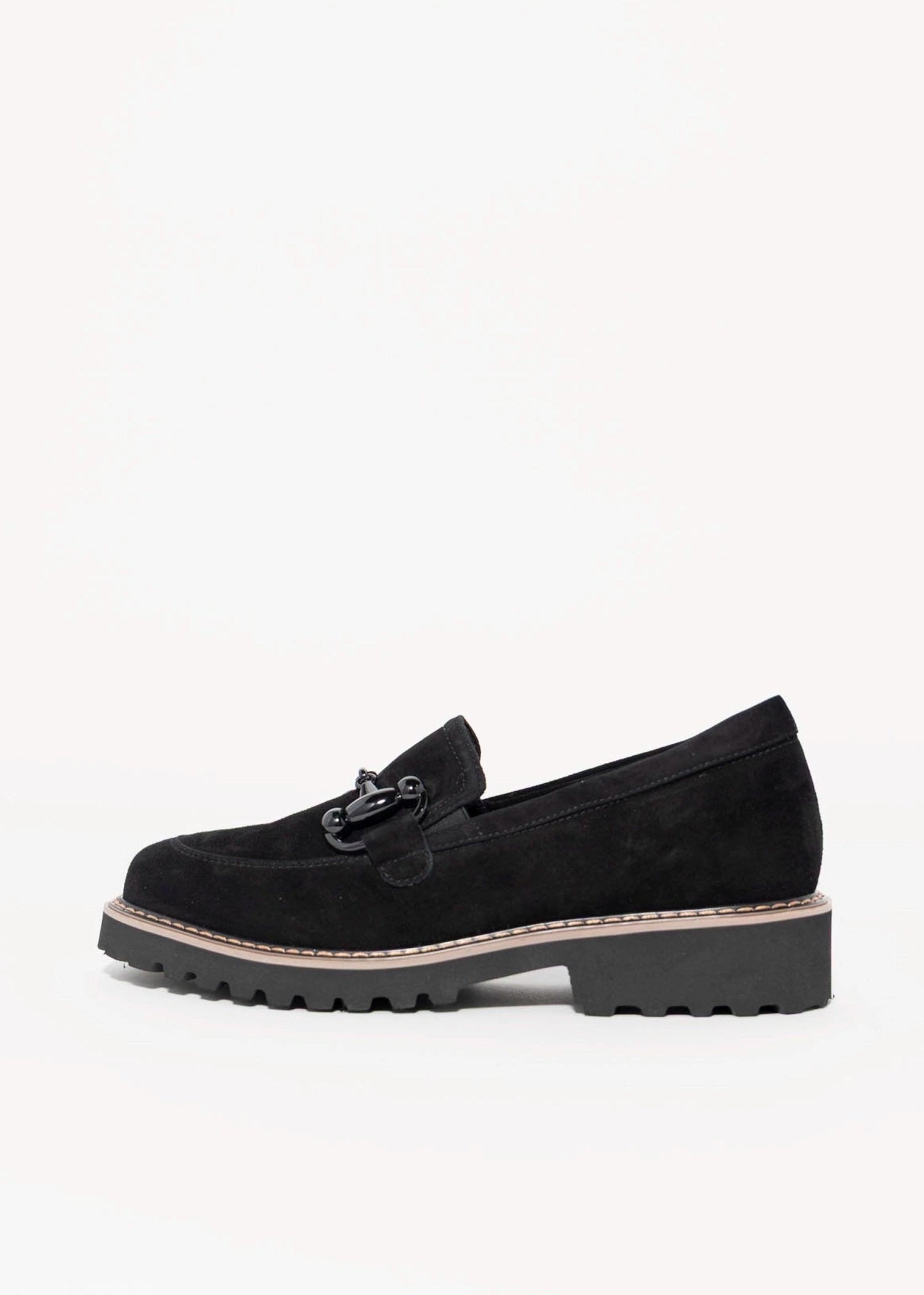 swatch_Black Suede vaneli zimmy lug sole loafer