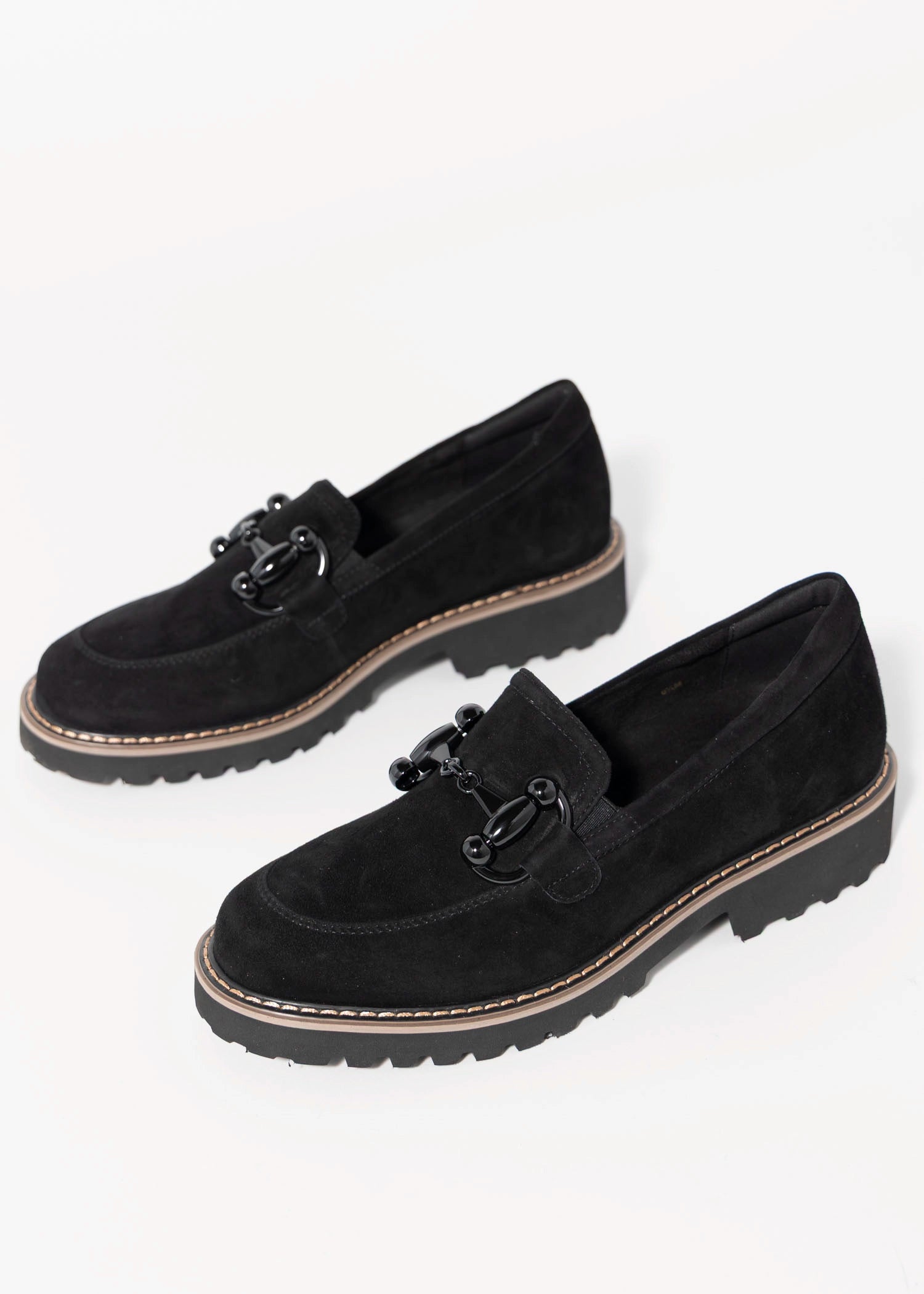 swatch_Black Suede vaneli zimmy lug sole loafer