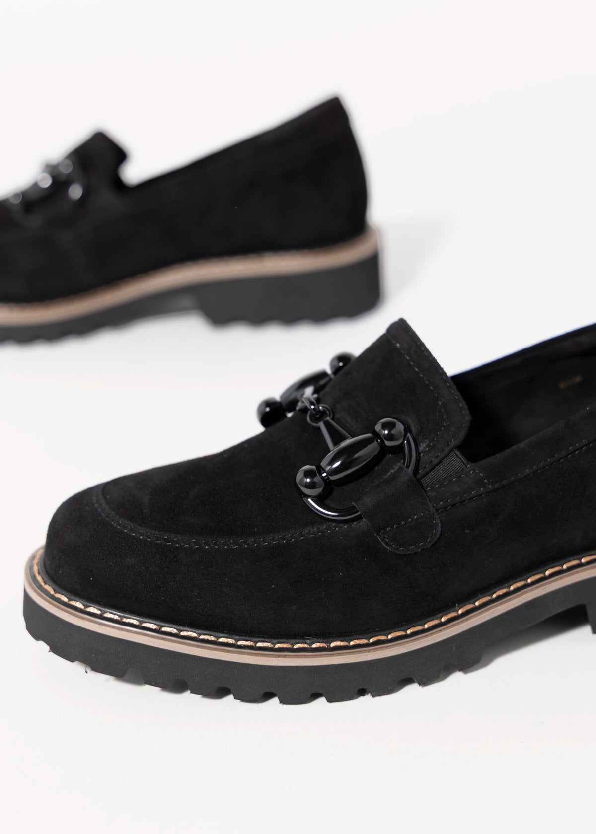 swatch_Black Suede vaneli zimmy lug sole loafer