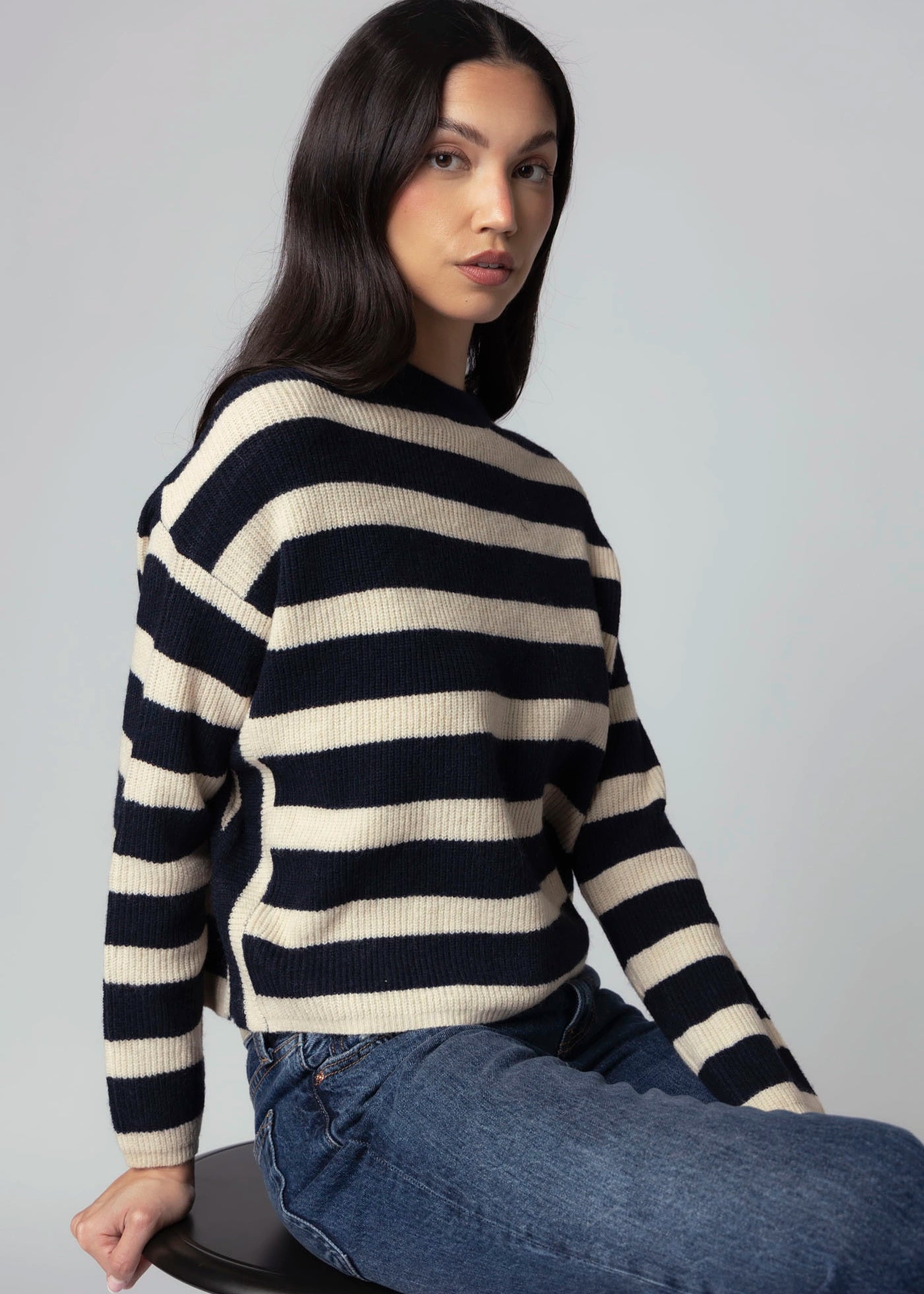 swatch_Navy/Beige rd style maheen striped sweater