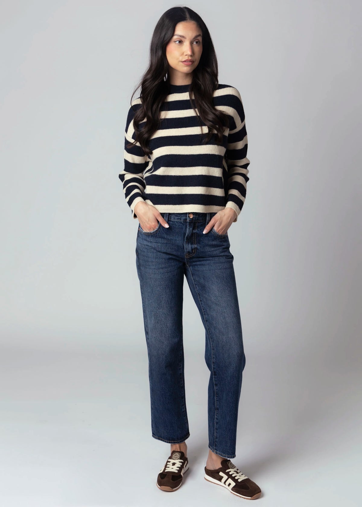 swatch_Navy/Beige rd style maheen striped sweater