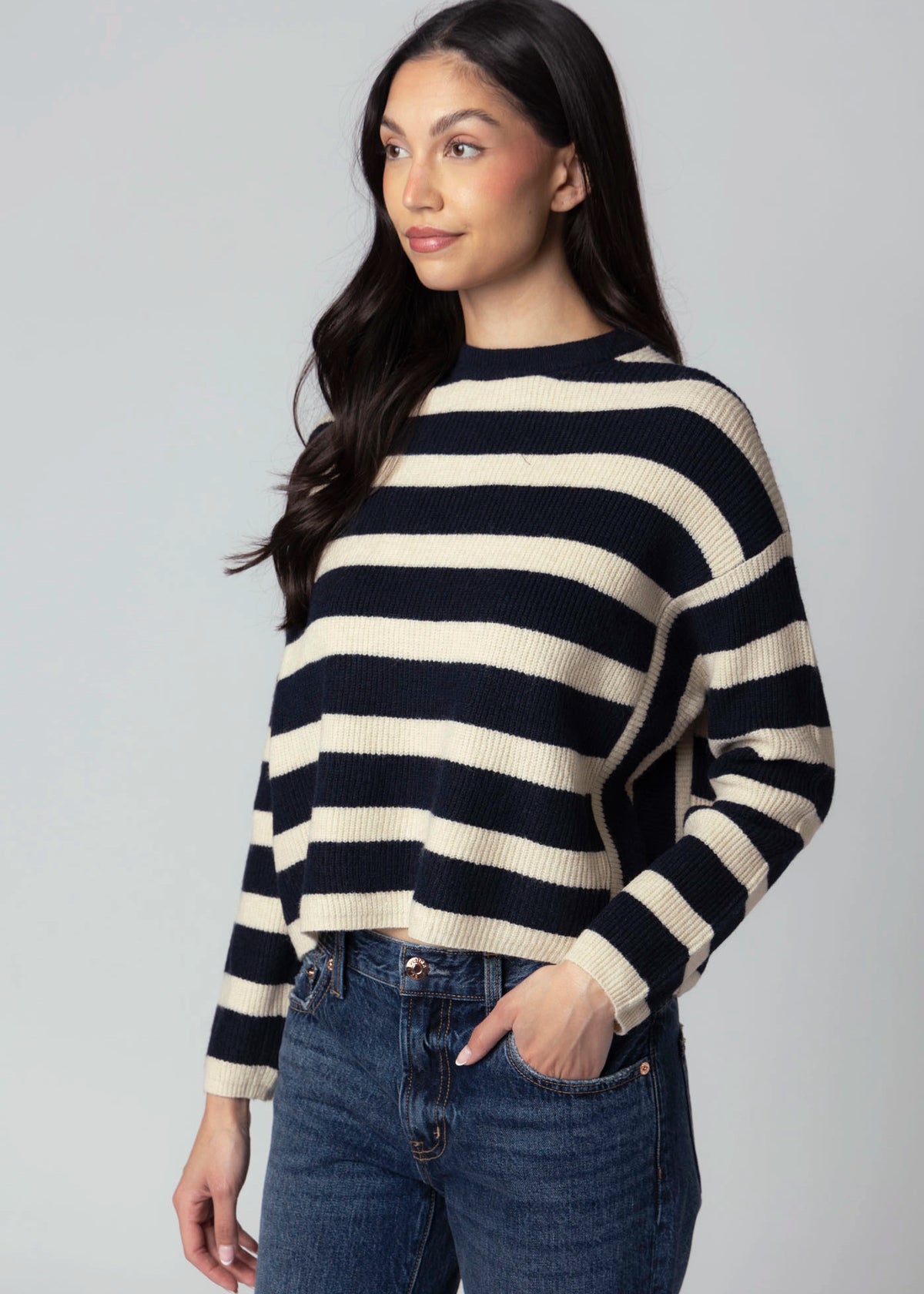 swatch_Navy/Beige rd style maheen striped sweater