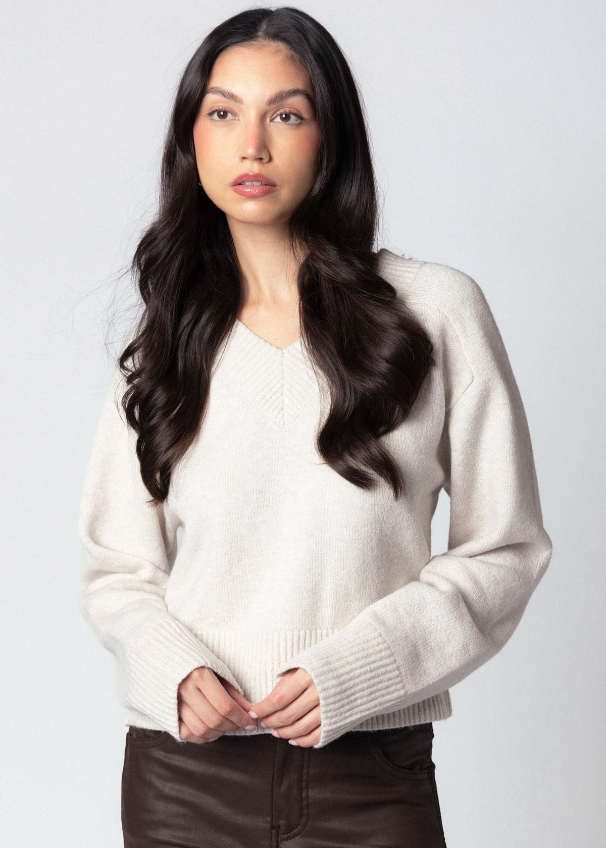 swatch_Hazelnut sanctuary vanna v-neck sweater