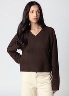 swatch_Espresso sanctuary vanna v-neck sweater