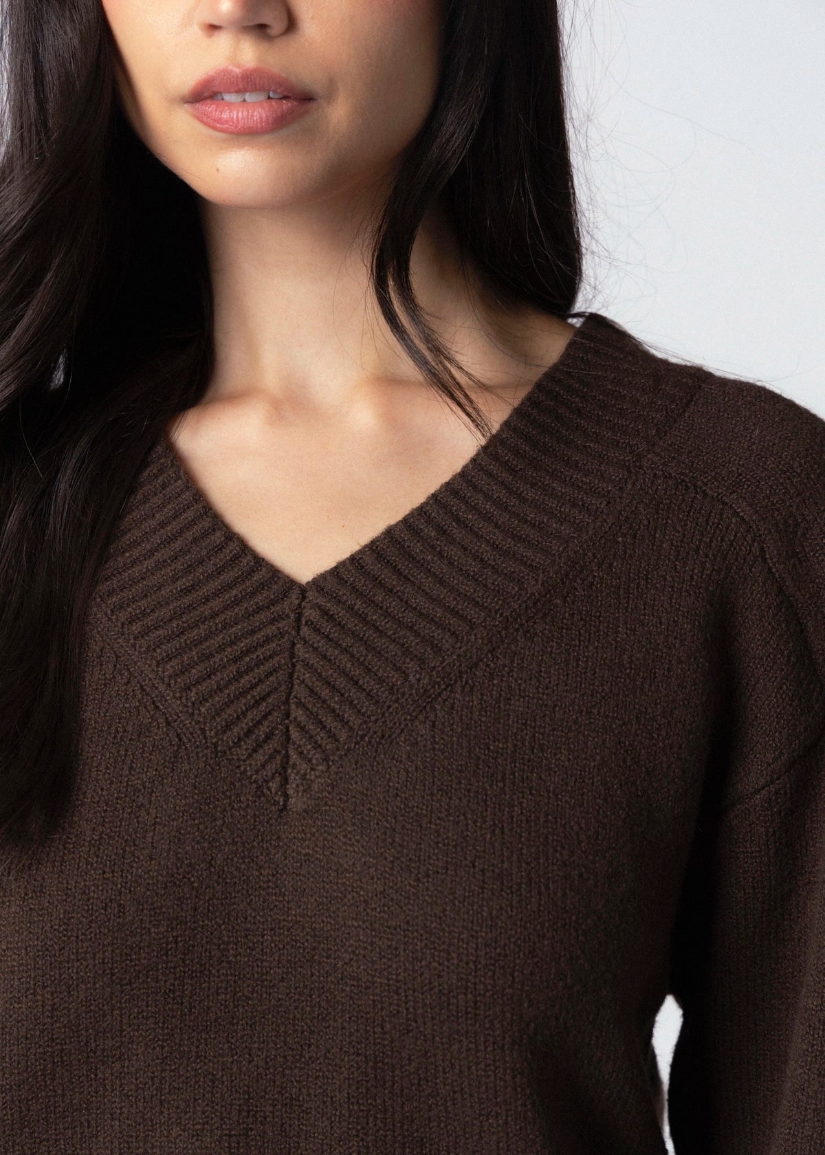swatch_Espresso sanctuary vanna v-neck sweater