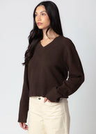 swatch_Espresso sanctuary vanna v-neck sweater