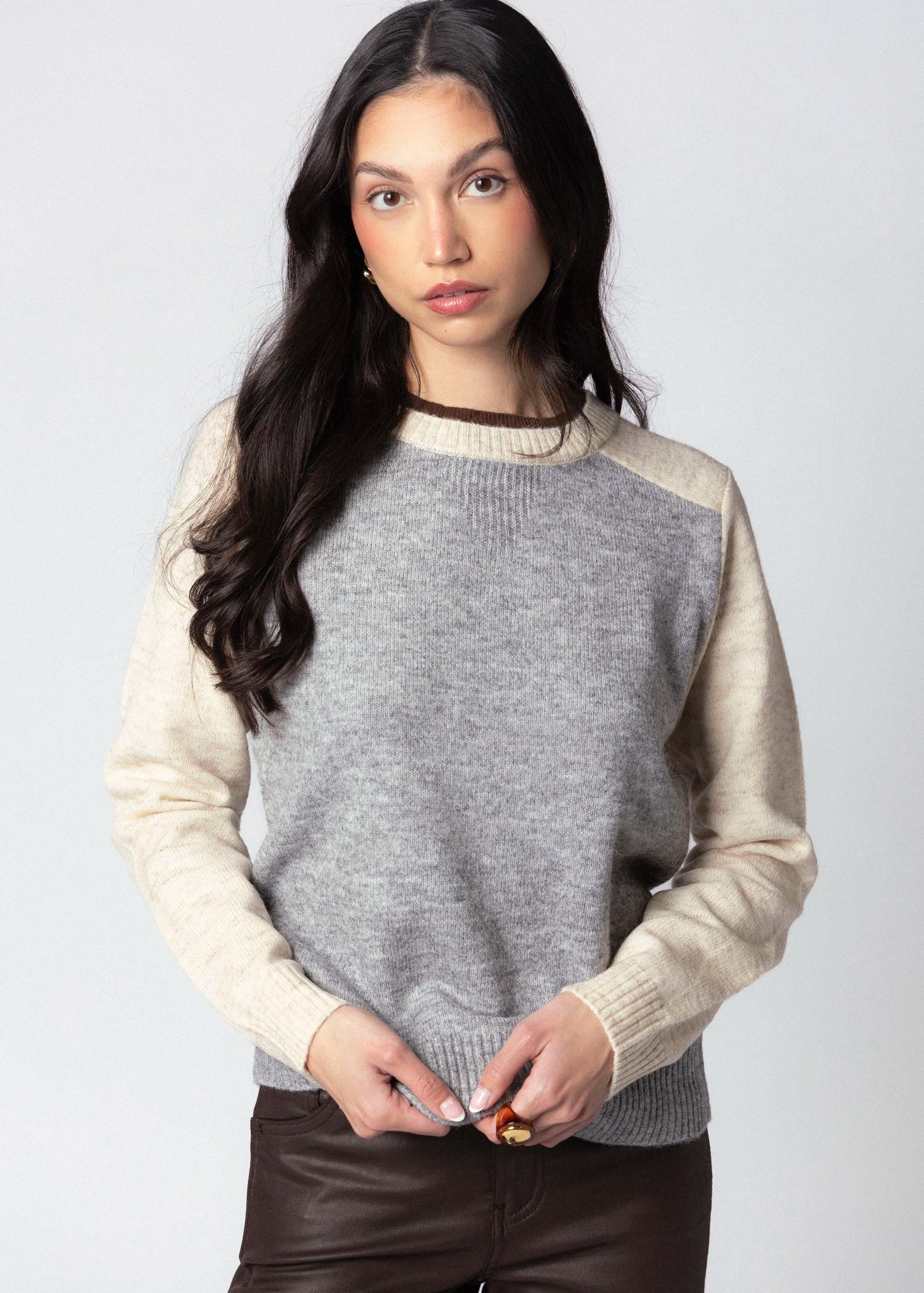 swatch_Oat Combo central park west isla colorblock sweater