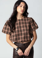 swatch_Brown Multi fore plaid blouse