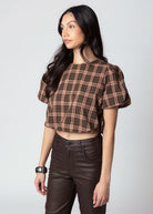 swatch_Brown Multi fore plaid blouse