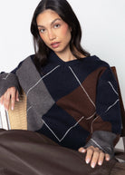 swatch_Navy/Brown the blank lab argyle sweater