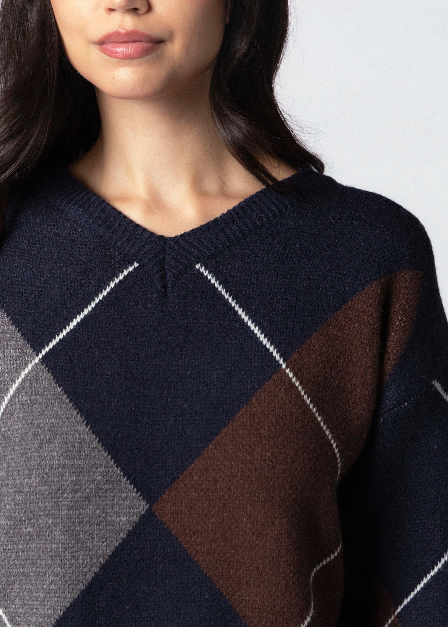 swatch_Navy/Brown the blank lab argyle sweater