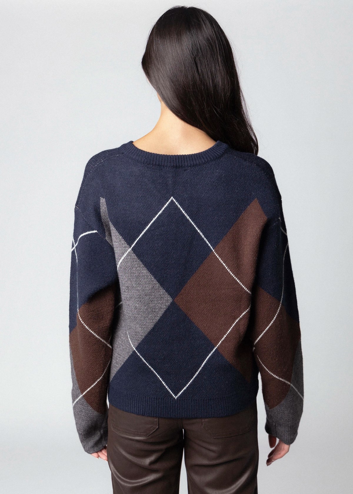 swatch_Navy/Brown the blank lab argyle sweater