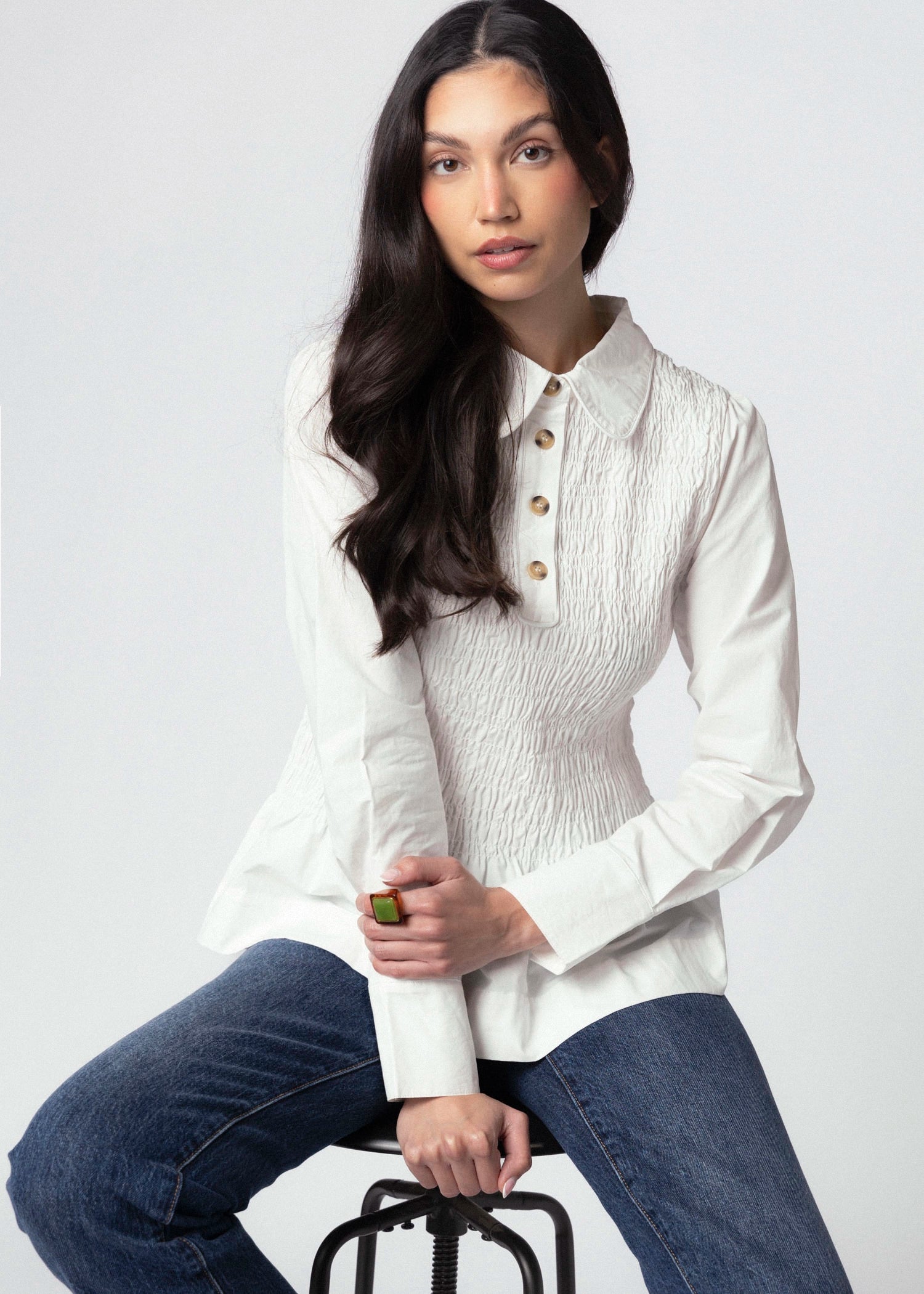 swatch_Off White aaron and amber smocked peplum blouse