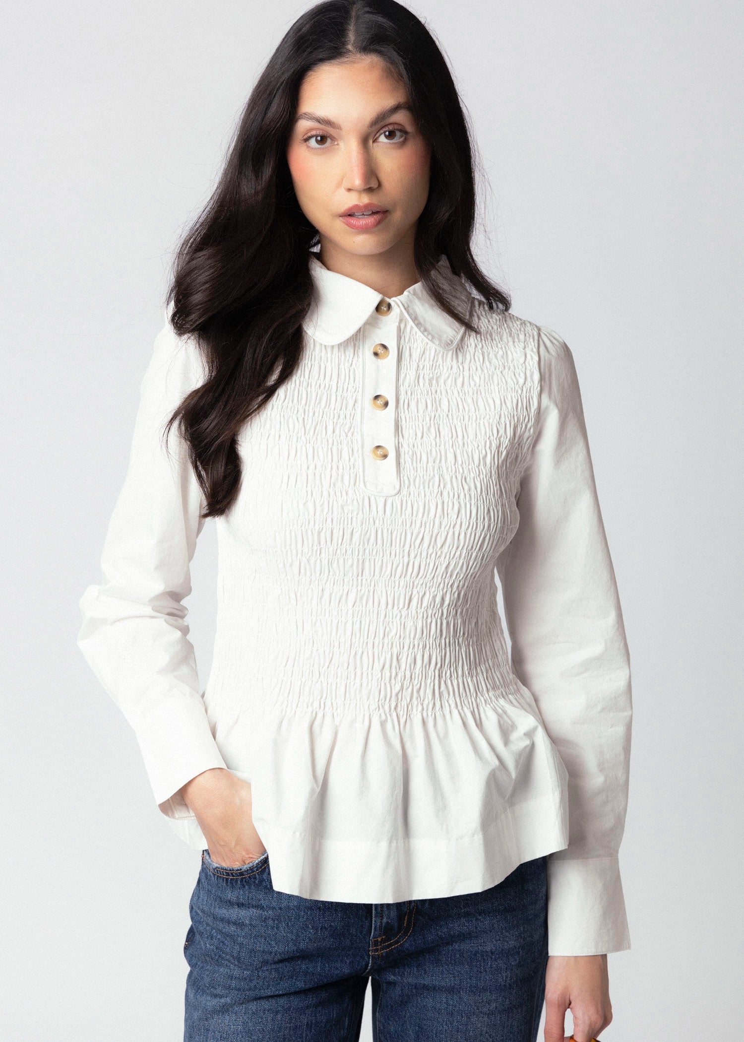 swatch_Off White aaron and amber smocked peplum blouse