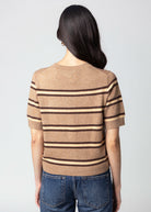 swatch_Stripe Latte short sleeve striped sweater