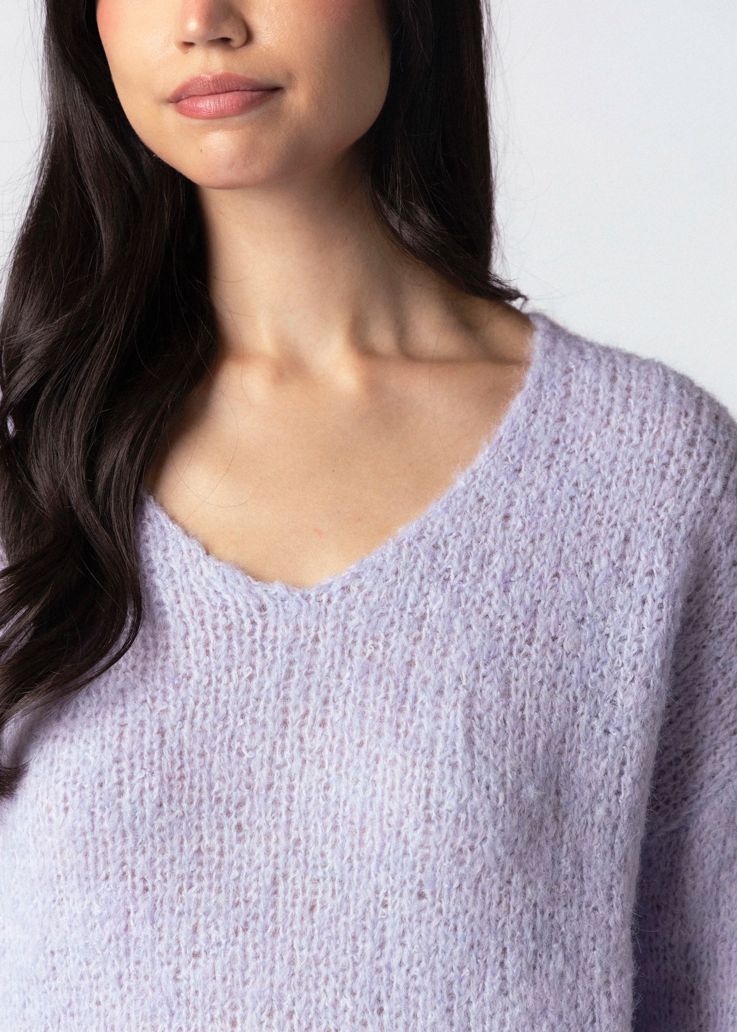 swatch_Bright Orchid john and jenn dorothy vneck sweater