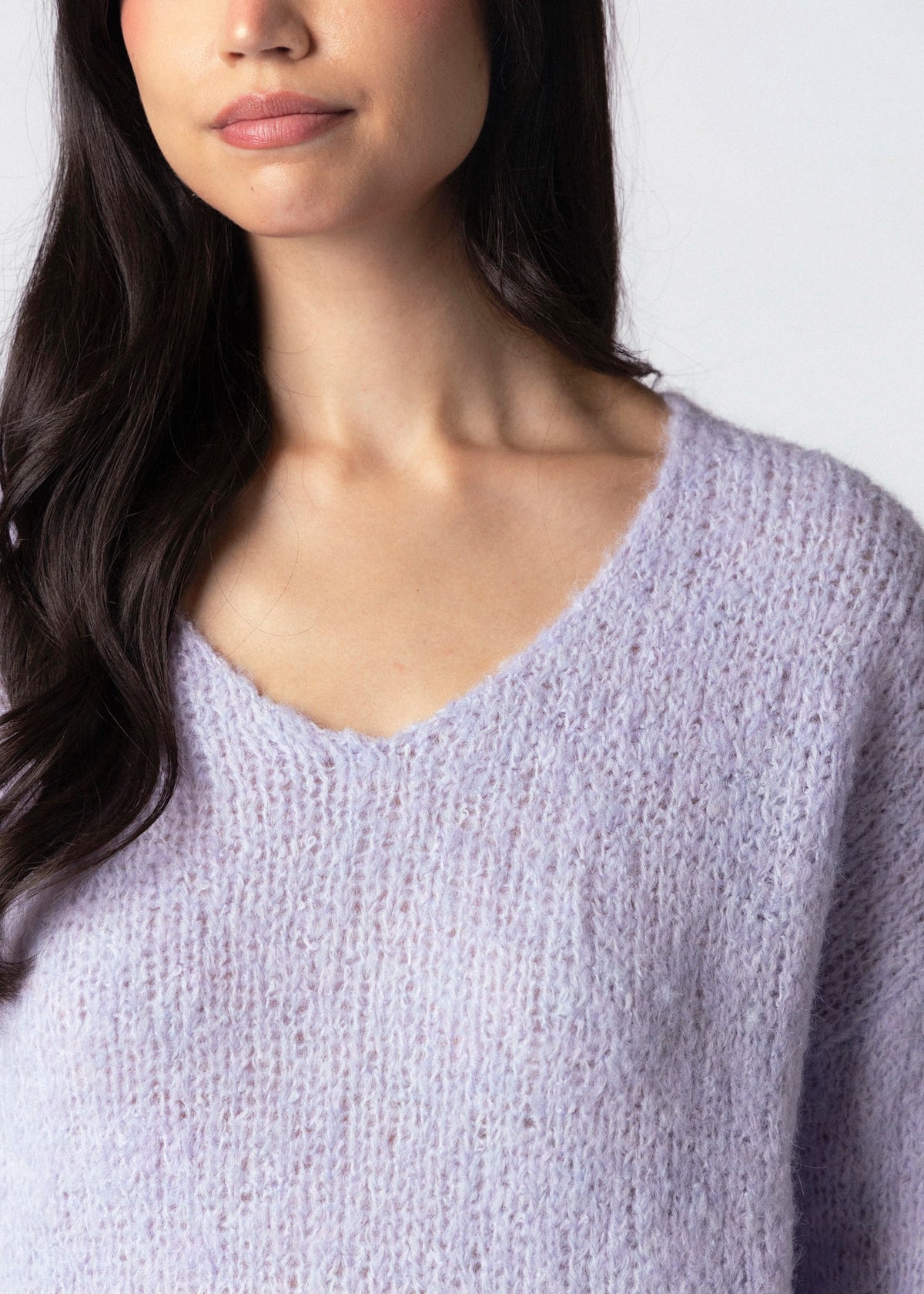 swatch_Bright Orchid john and jenn dorothy vneck sweater