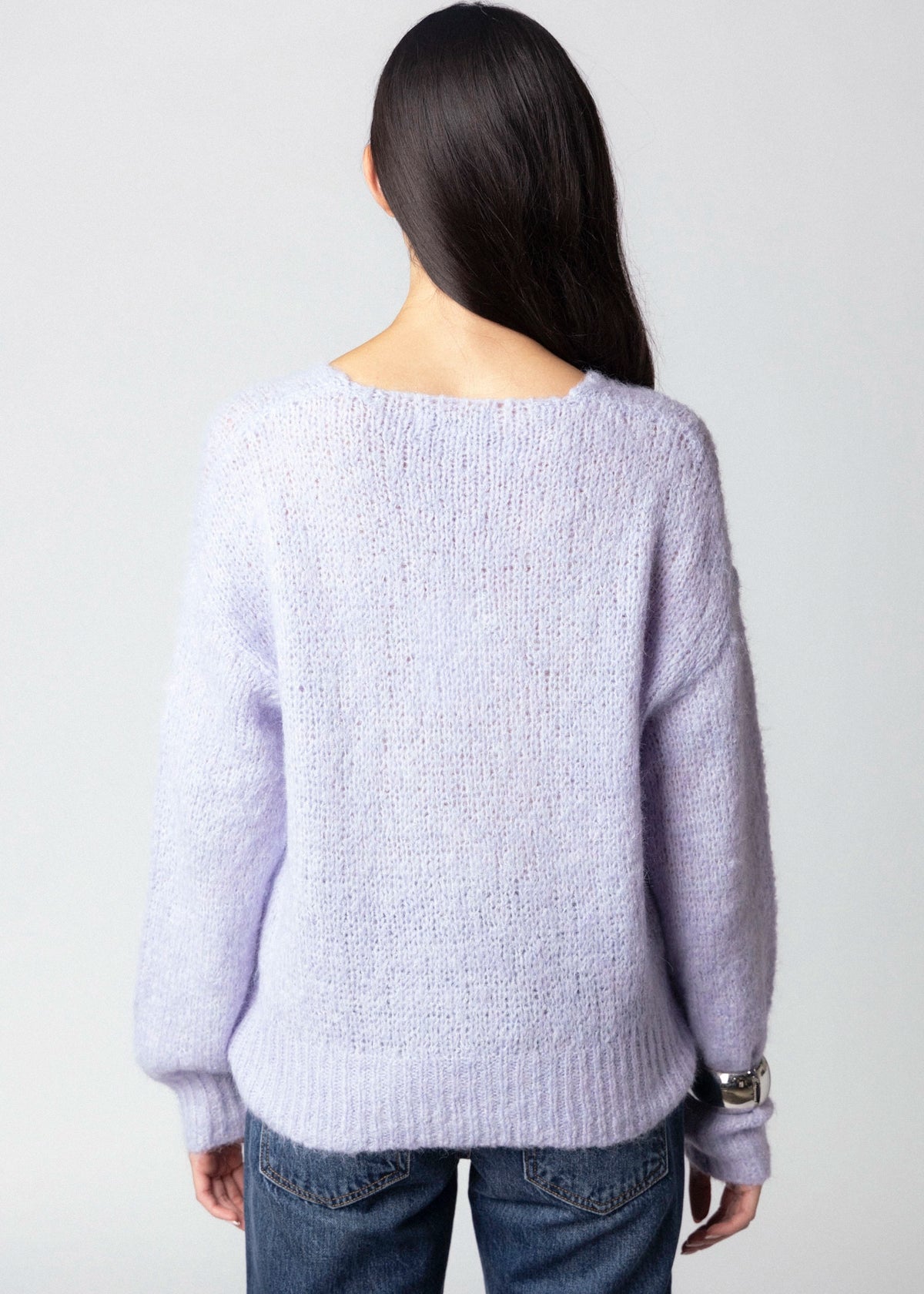 swatch_Bright Orchid john and jenn dorothy vneck sweater