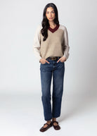 swatch_Ivory Multi central park west kate vneck sweater