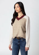 swatch_Ivory Multi central park west kate vneck sweater