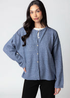 swatch_Dusty Blue oversized knit cardigan