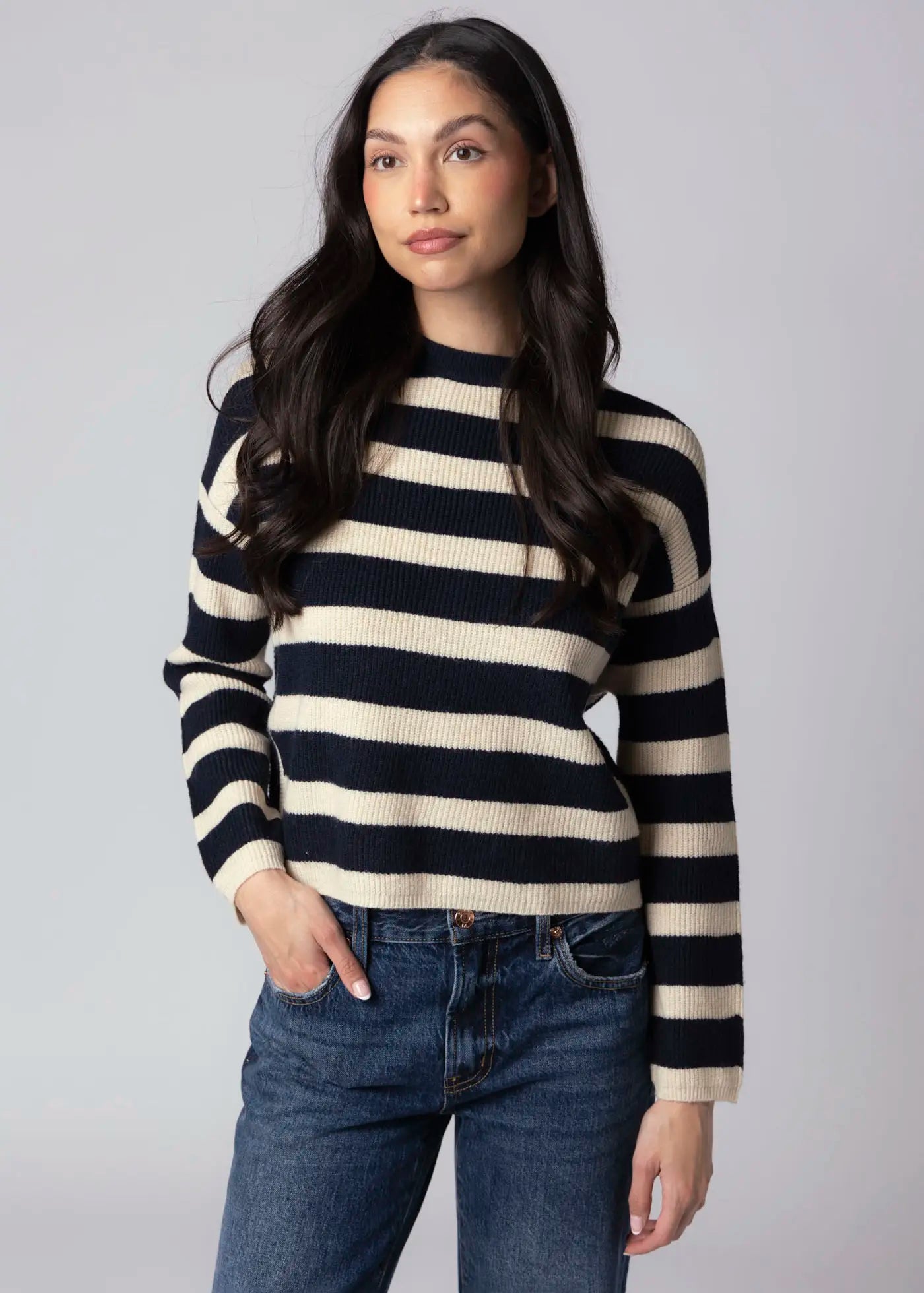 swatch_Navy/Beige rd style maheen striped sweater