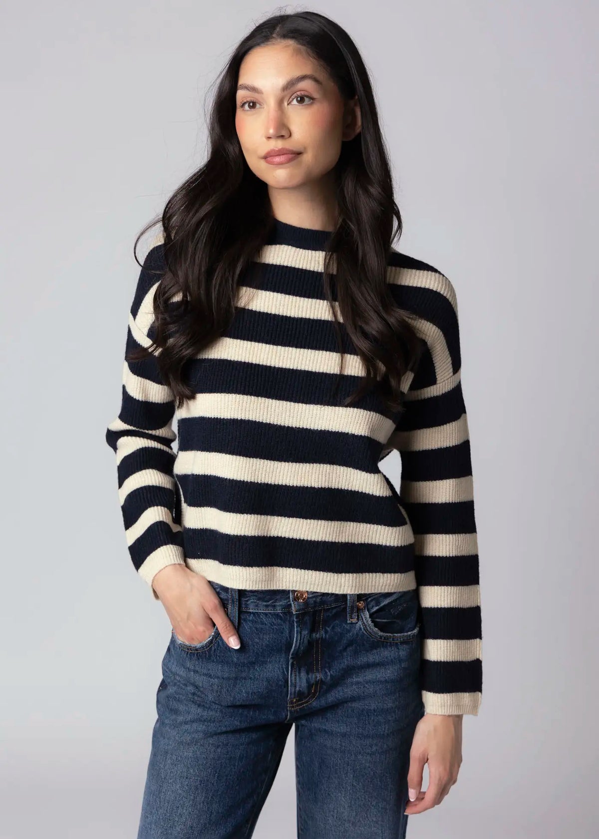 swatch_Navy/Beige rd style maheen striped sweater