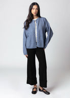swatch_Dusty Blue oversized knit cardigan