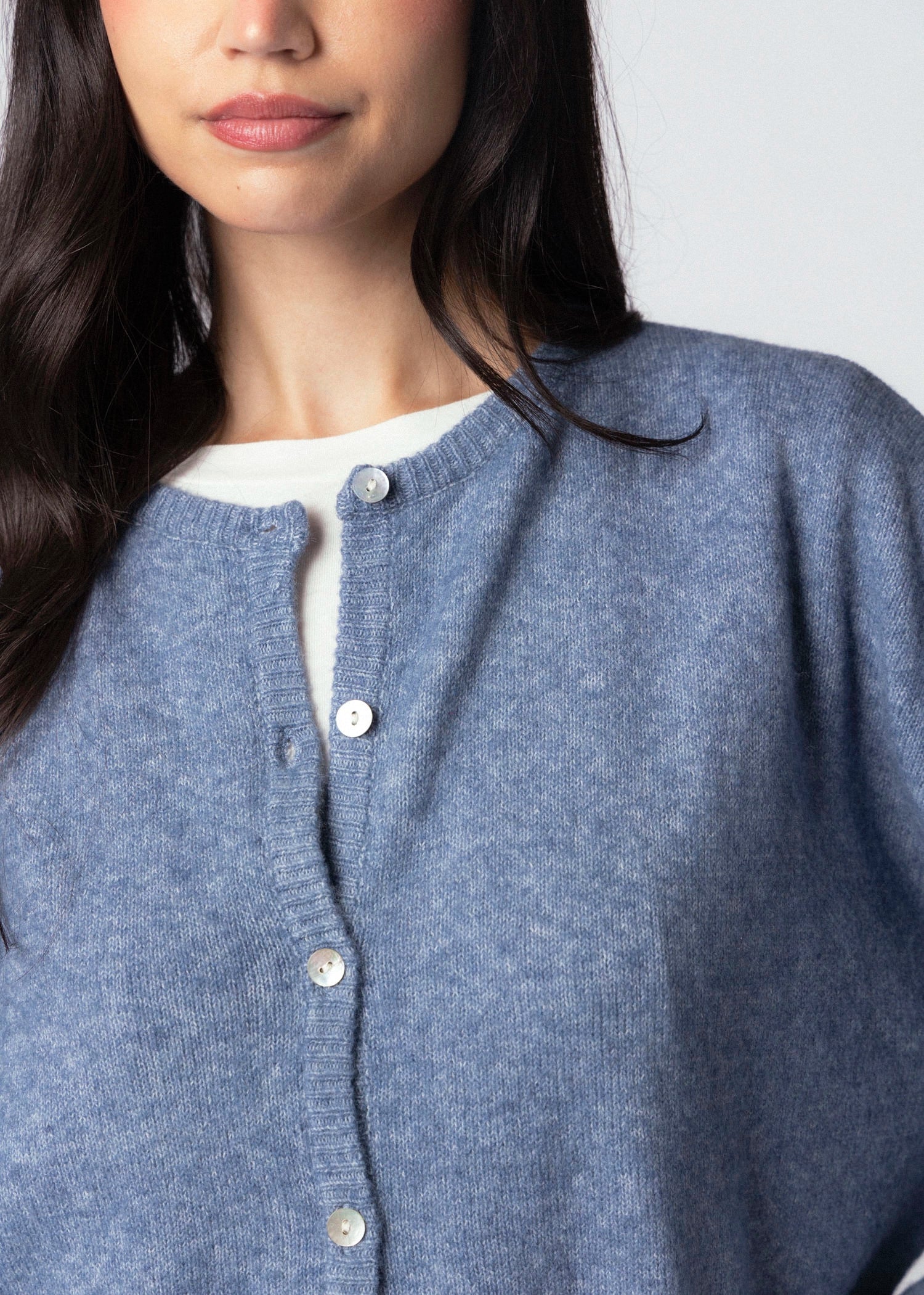 swatch_Dusty Blue oversized knit cardigan