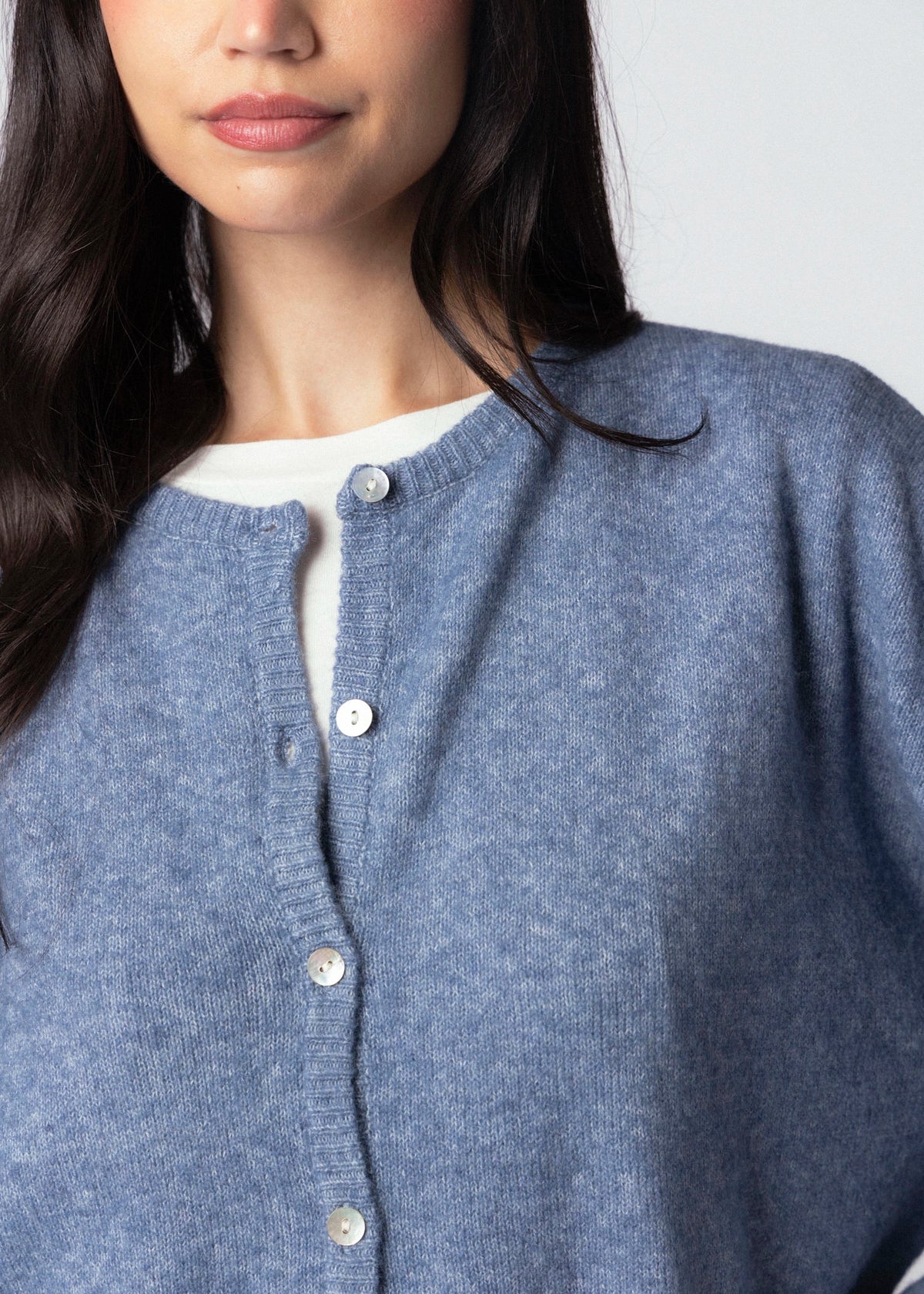 swatch_Dusty Blue oversized knit cardigan