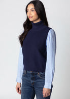 swatch_Navy thml striped sleeve sweater