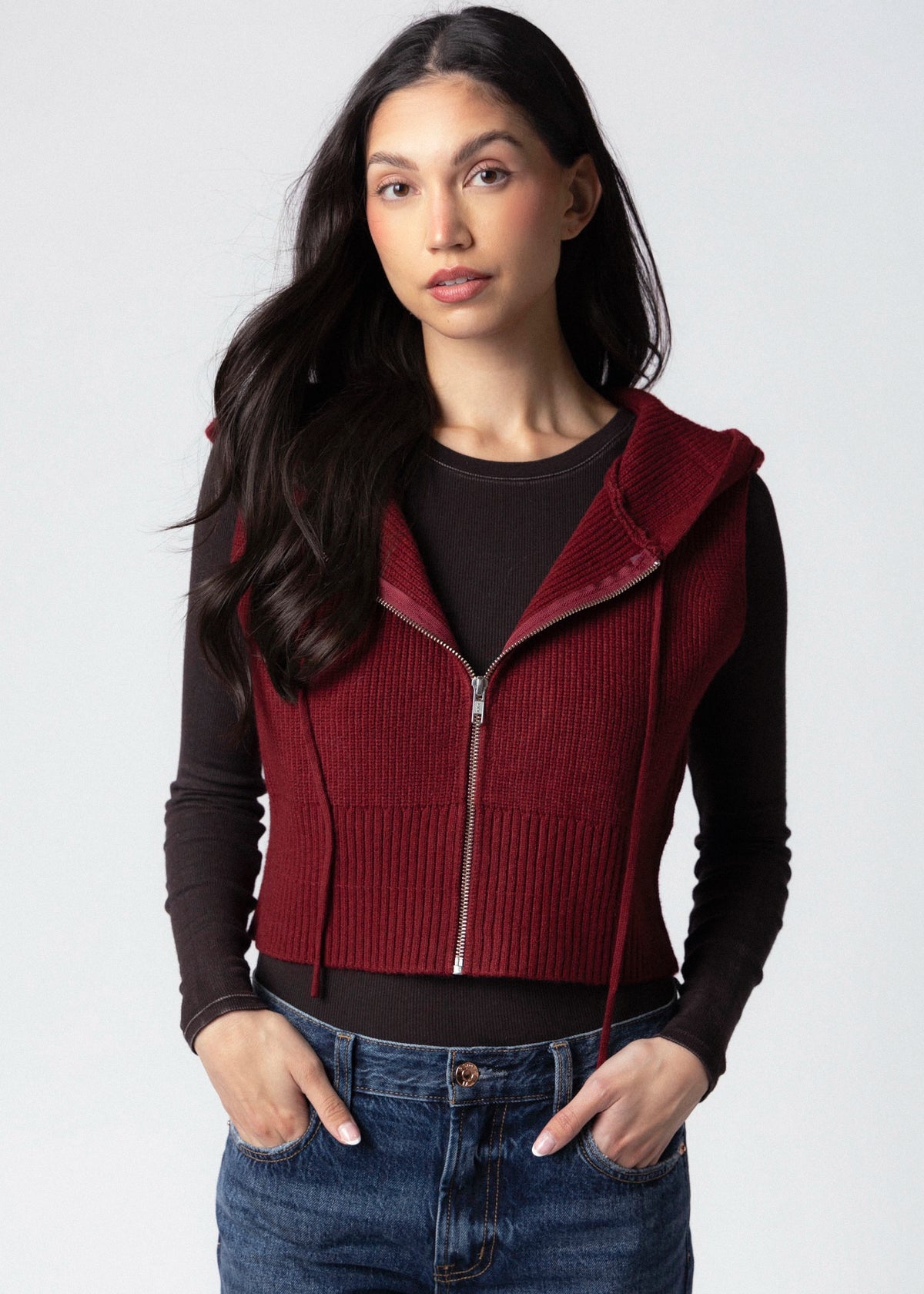 swatch_Red kerisma jordana knit vest