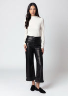 swatch_Black fifteen twenty regina faux leather cuffed pant